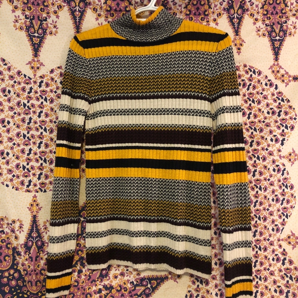 Striped Turtleneck Sweater